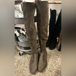 Womens Faux Suede Cold Weather Over-The-Knee Boots